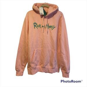 NEW Adult Swim Rick And Morty Pink Pullover Hoodie Adult Size Small